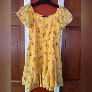 Trixxi Yellow Floral Kids Dress